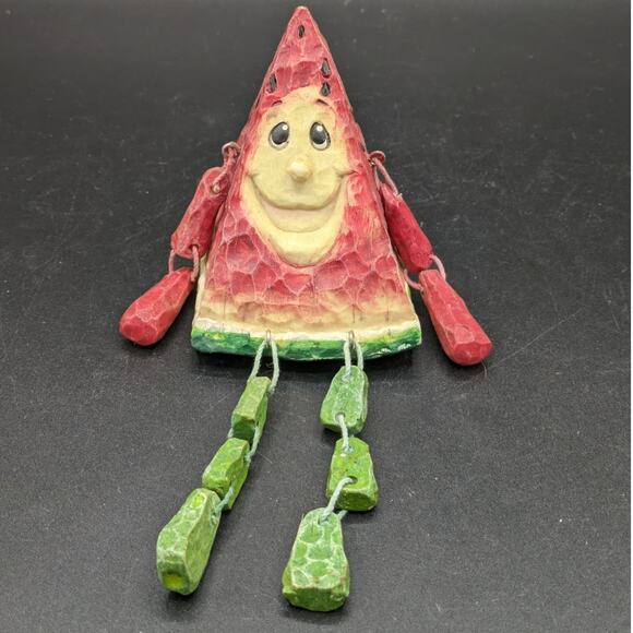 Shelf Sitter Fruit Watermelon Anthropomorphic Resin kitschy red 80's Grandma - Picture 1 of 5